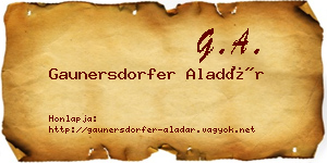 Gaunersdorfer Aladár névjegykártya